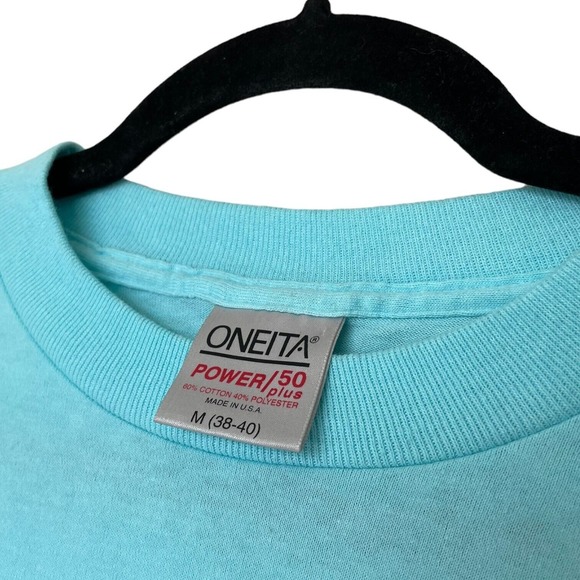 Vintage 1992 Single Stitch Turquoise Graphic Tee Nathan Richards ARIZONA Medium - Picture 4 of 4